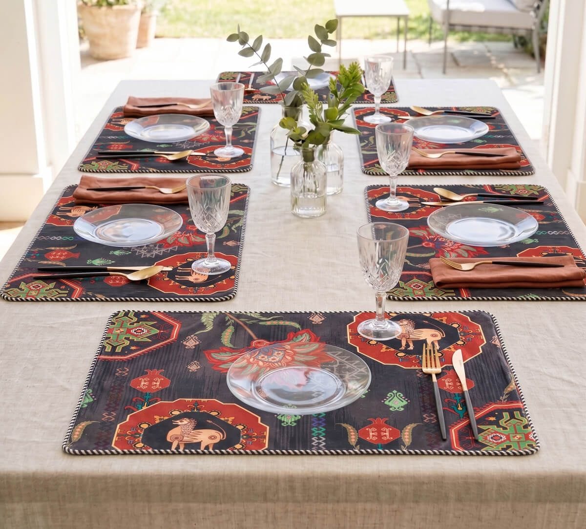 India Circus by Krsnaa Mehta Midnight Tranquility Micro Velvet Table Mat