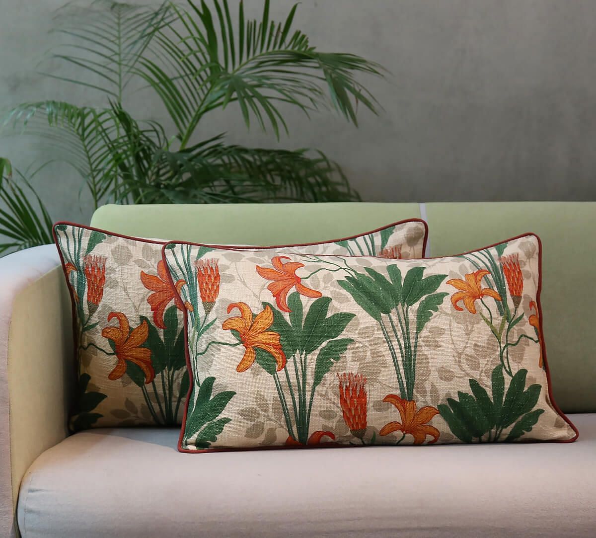 India Circus by Krsnaa Mehta Liliums Love 14 x 24 Cotton Club Cushion Cover Set of 2
