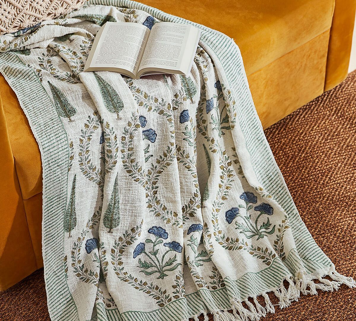 India Circus by Krsnaa Mehta Cerulean Poppy Throw