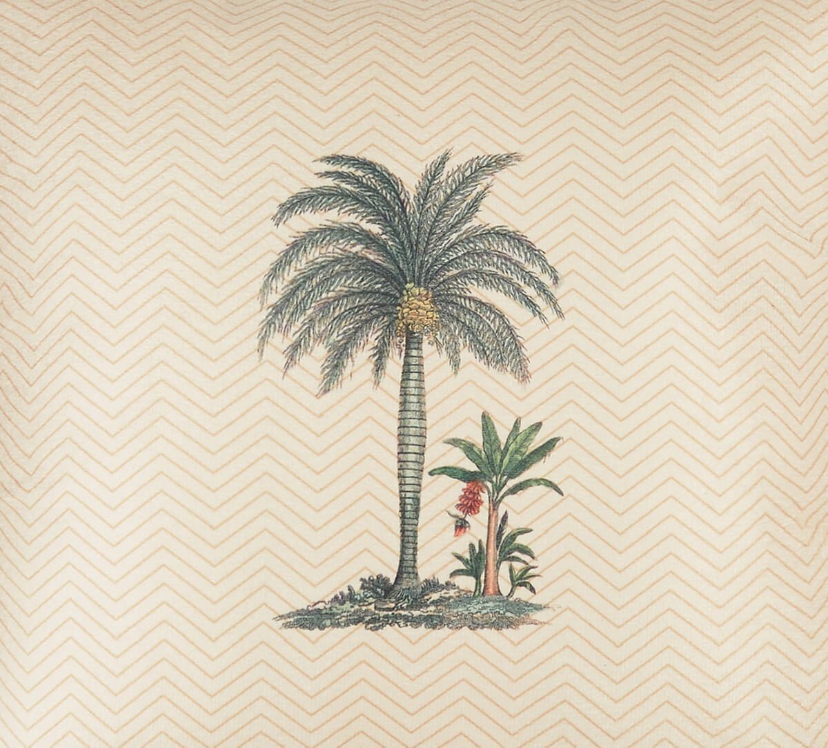 India Circus by Krsnaa Mehta Chevron Palms Blended Velvet Cushion Cover Set of 5