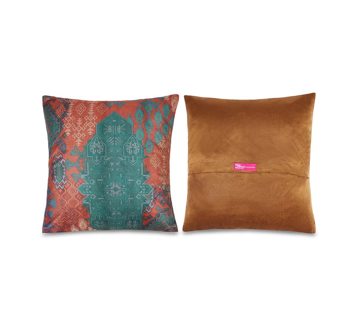India Circus by Krsnaa Mehta Rhymes of Rust Blended Velvet Cushion Cover Set of 5
