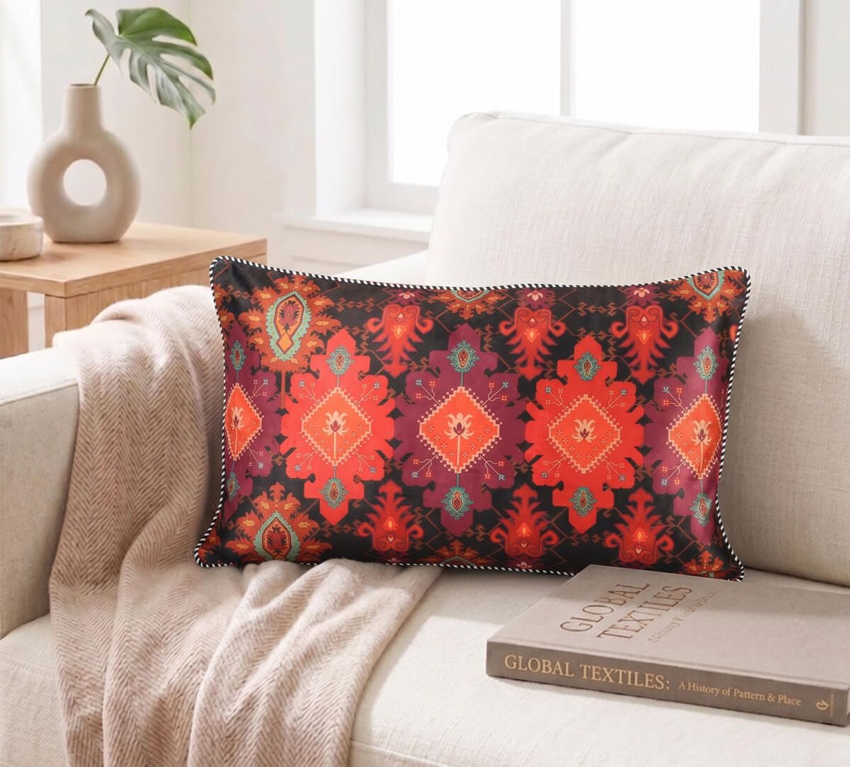 India Circus by Krsnaa Mehta Verdure Trails Micro Velvet Cushion Cover