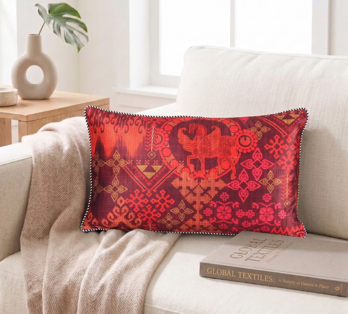 India Circus by Krsnaa Mehta Unicorns Strut Micro Velvet Cushion Cover