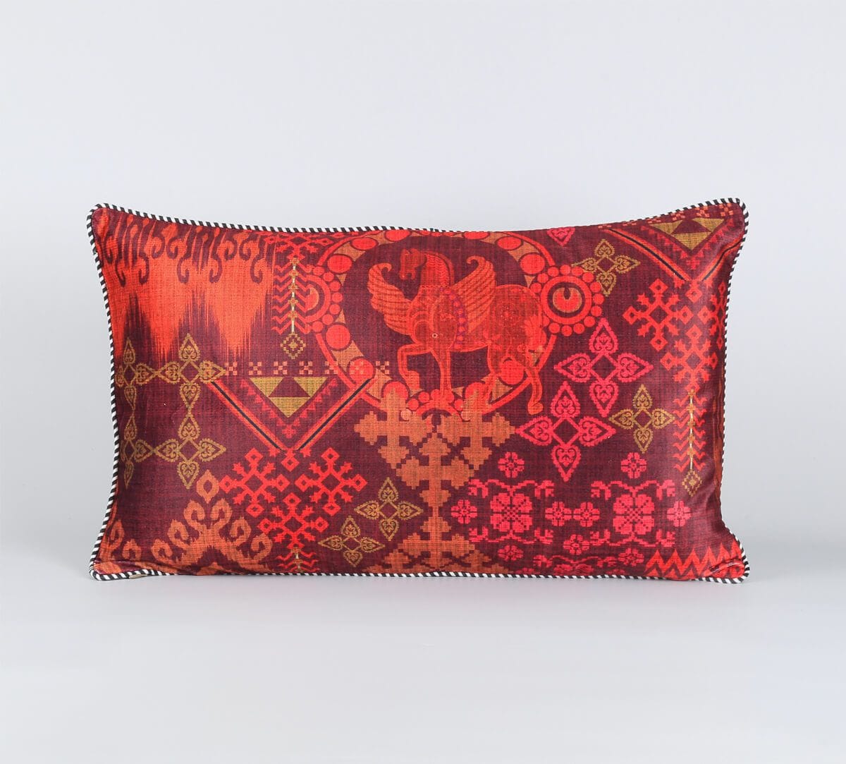 India Circus by Krsnaa Mehta Unicorns Strut Micro Velvet Cushion Cover