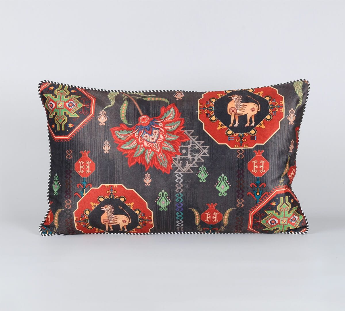 India Circus by Krsnaa Mehta Midnight Tranquility Micro Velvet Cushion Cover