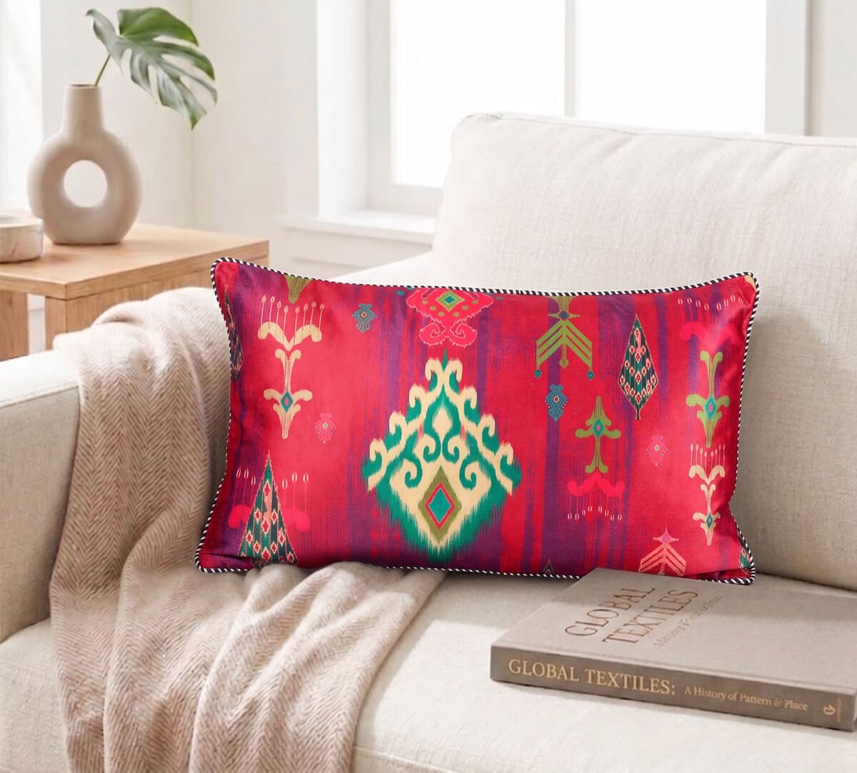 India Circus by Krsnaa Mehta Floral Falls Micro Velvet Cushion Cover
