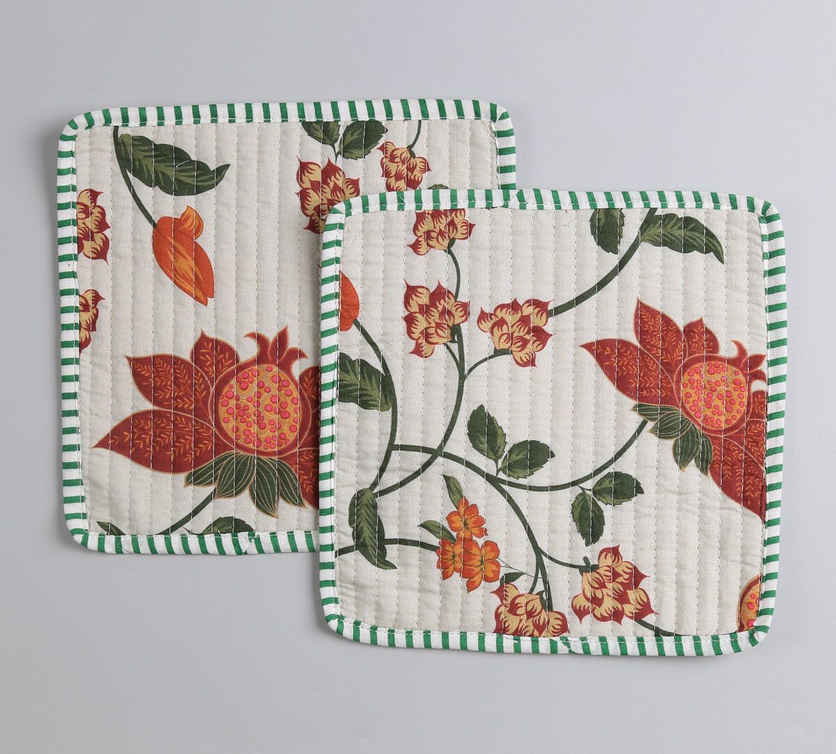 India Circus by Krsnaa Mehta Blushed Orchard Quilted Pot Holder Set of 2