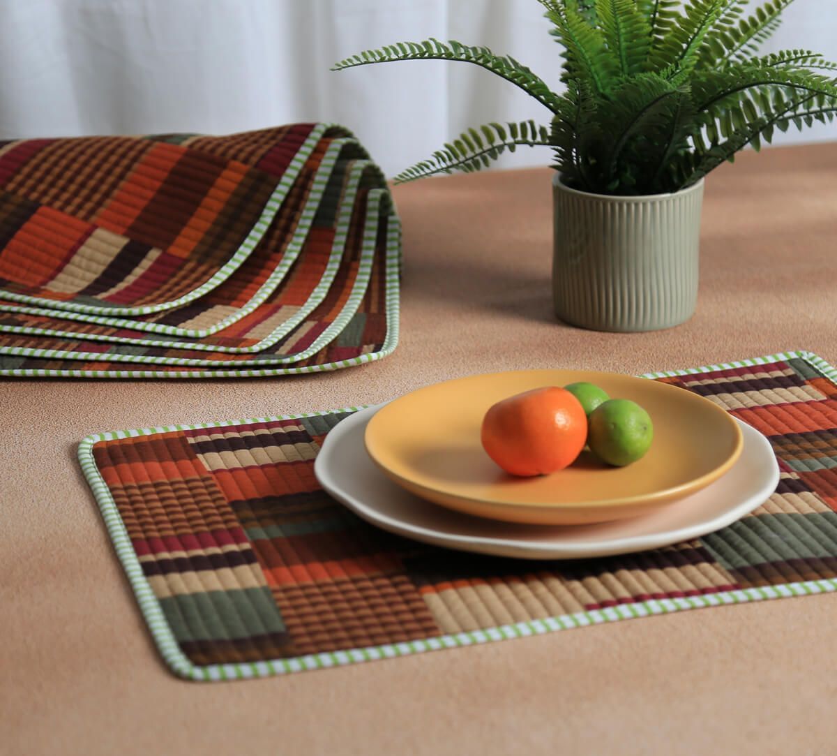 India Circus by Krsnaa Mehta Horizontal Hues Quilted Table Mats Set of 6