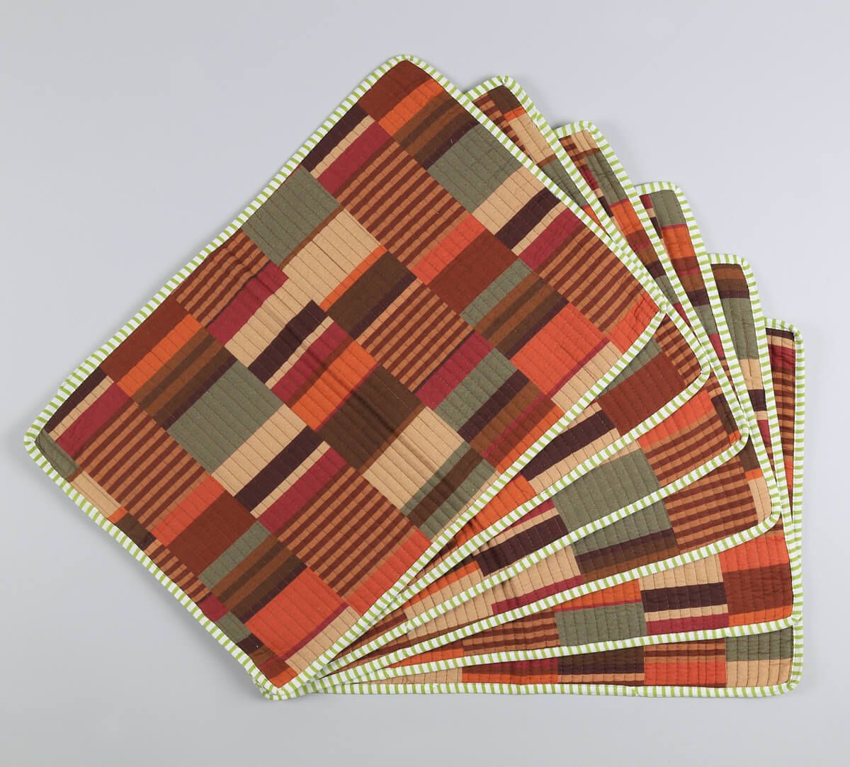 India Circus by Krsnaa Mehta Horizontal Hues Quilted Table Mats Set of 6