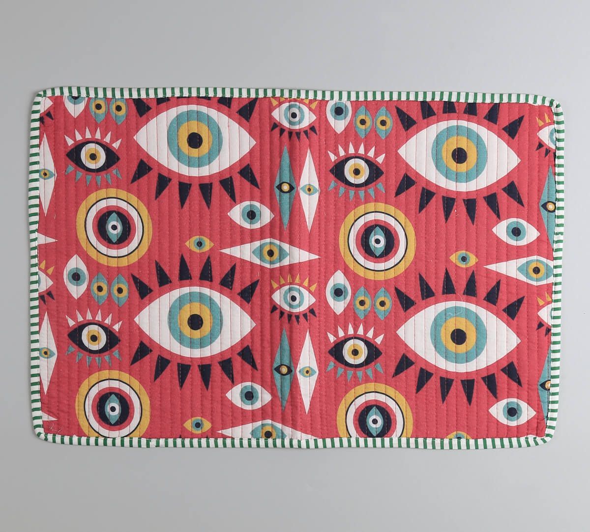 India Circus by Krsnaa Mehta Malocchio Stare Quilted Table Mats Set of 6