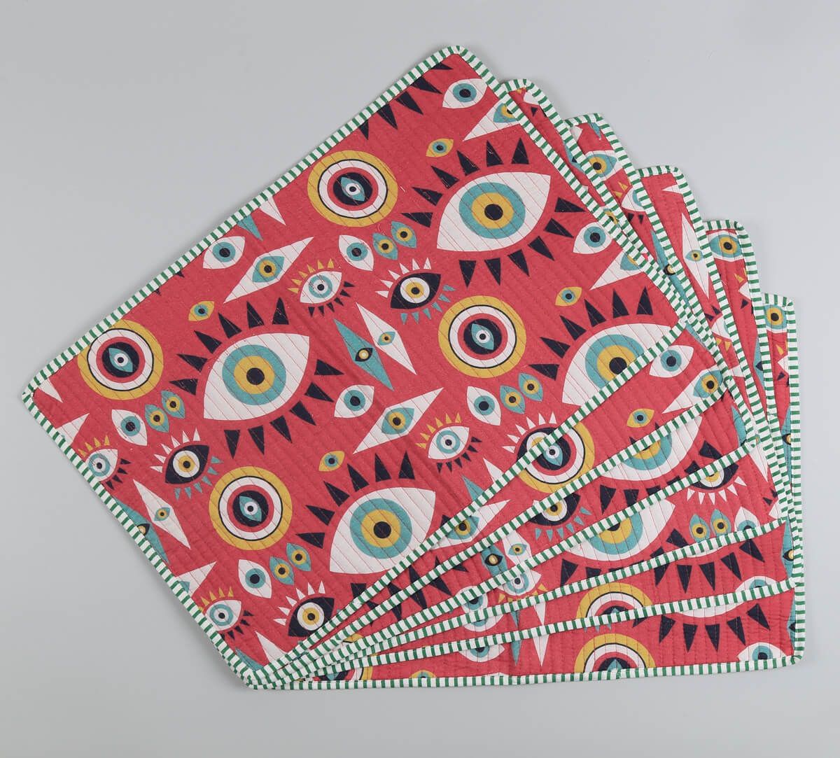 India Circus by Krsnaa Mehta Malocchio Stare Quilted Table Mats Set of 6