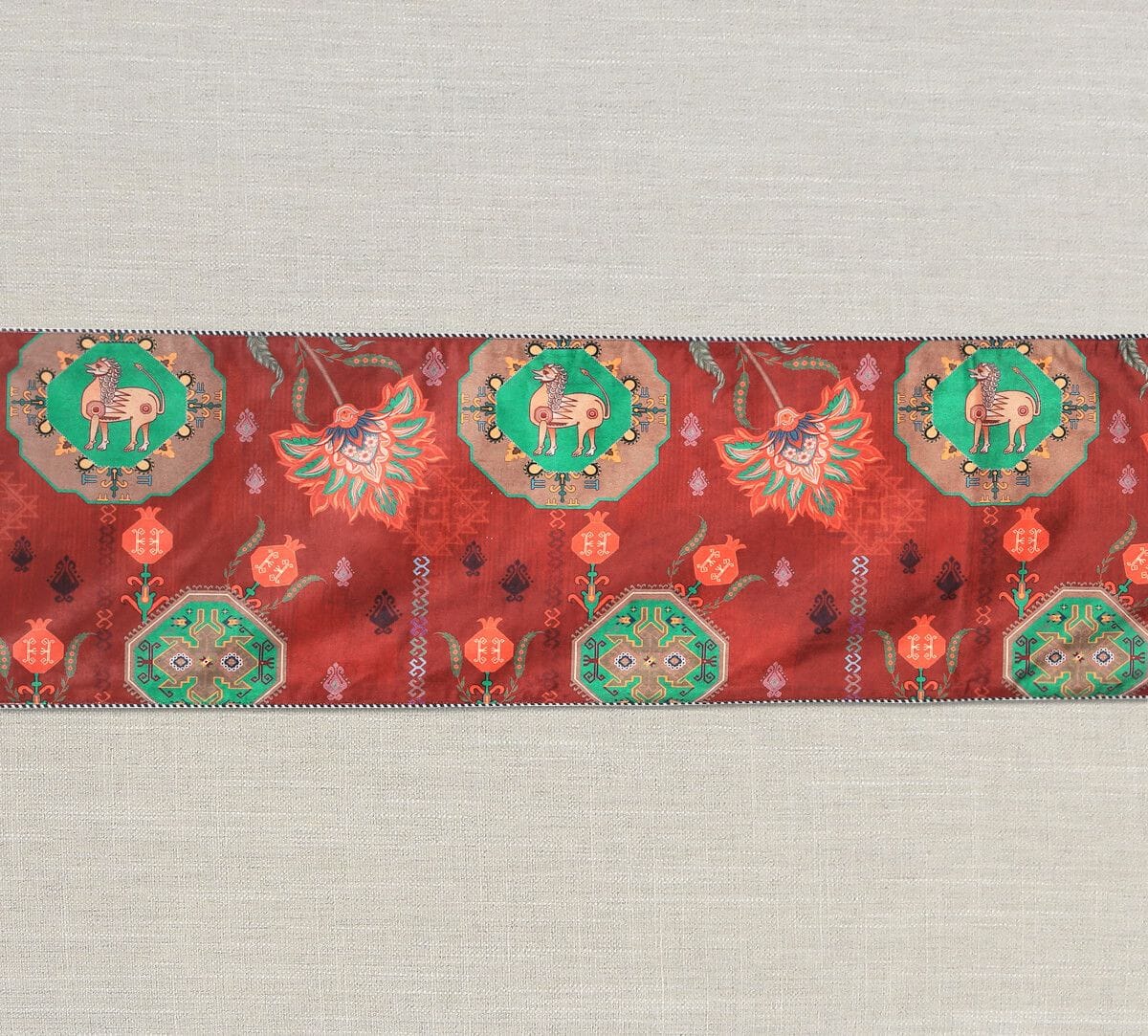 India Circus by Krsnaa Mehta Tangerine Tranquility Micro Velvet Table Runner
