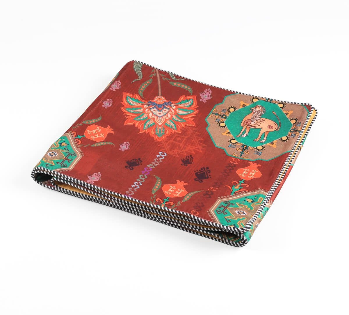 India Circus by Krsnaa Mehta Tangerine Tranquility Micro Velvet Table Runner