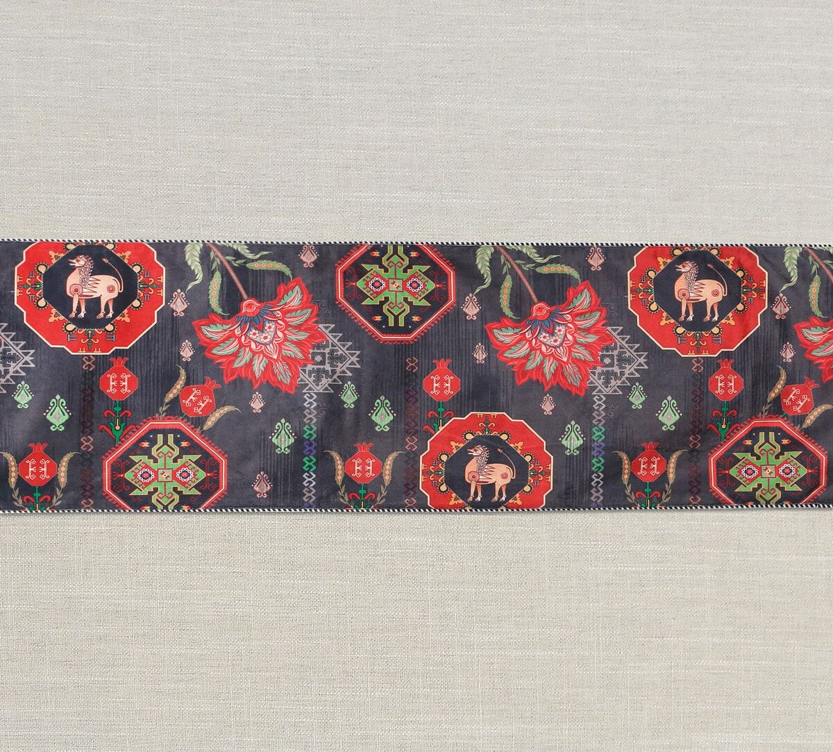 India Circus by Krsnaa Mehta Midnight Tranquility Micro Velvet Table Runner