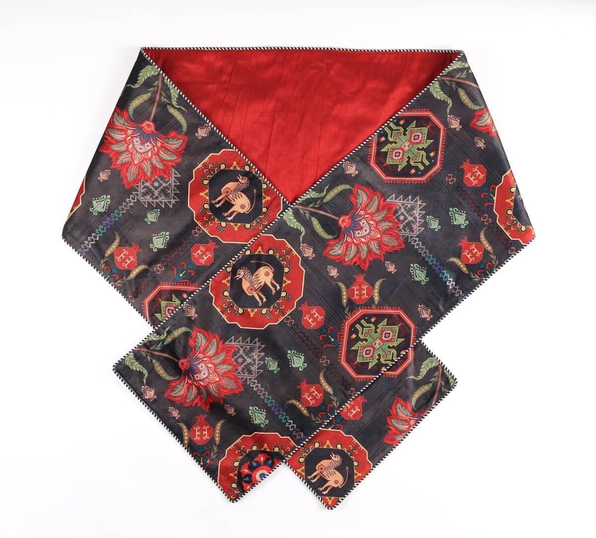 India Circus by Krsnaa Mehta Midnight Tranquility Micro Velvet Table Runner