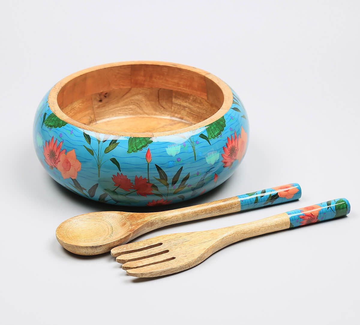 India Circus by Krsnaa Mehta Blossomy Mosaic Big Salad Bowl Set