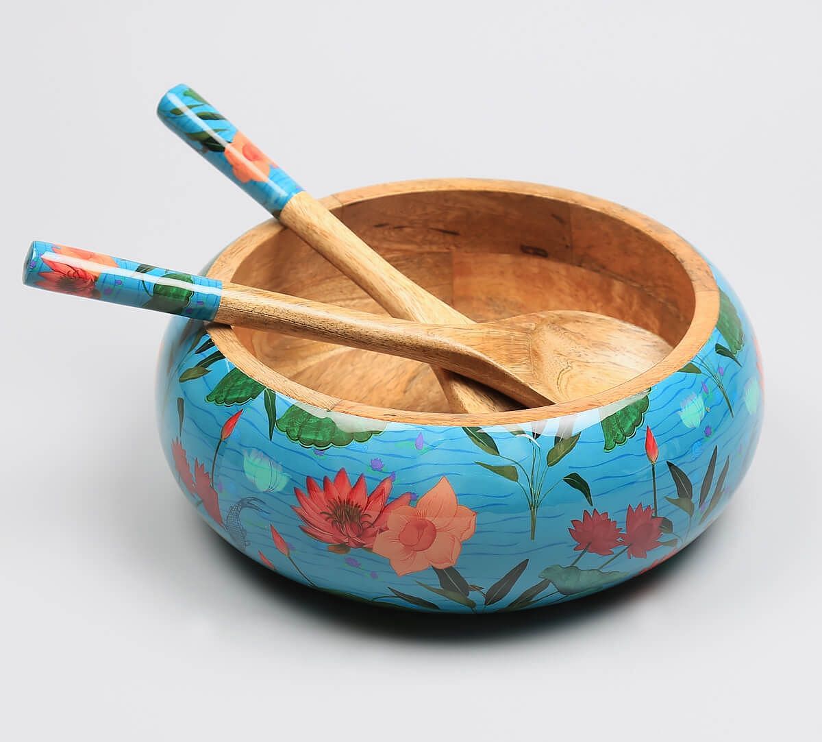 India Circus by Krsnaa Mehta Blossomy Mosaic Big Salad Bowl Set