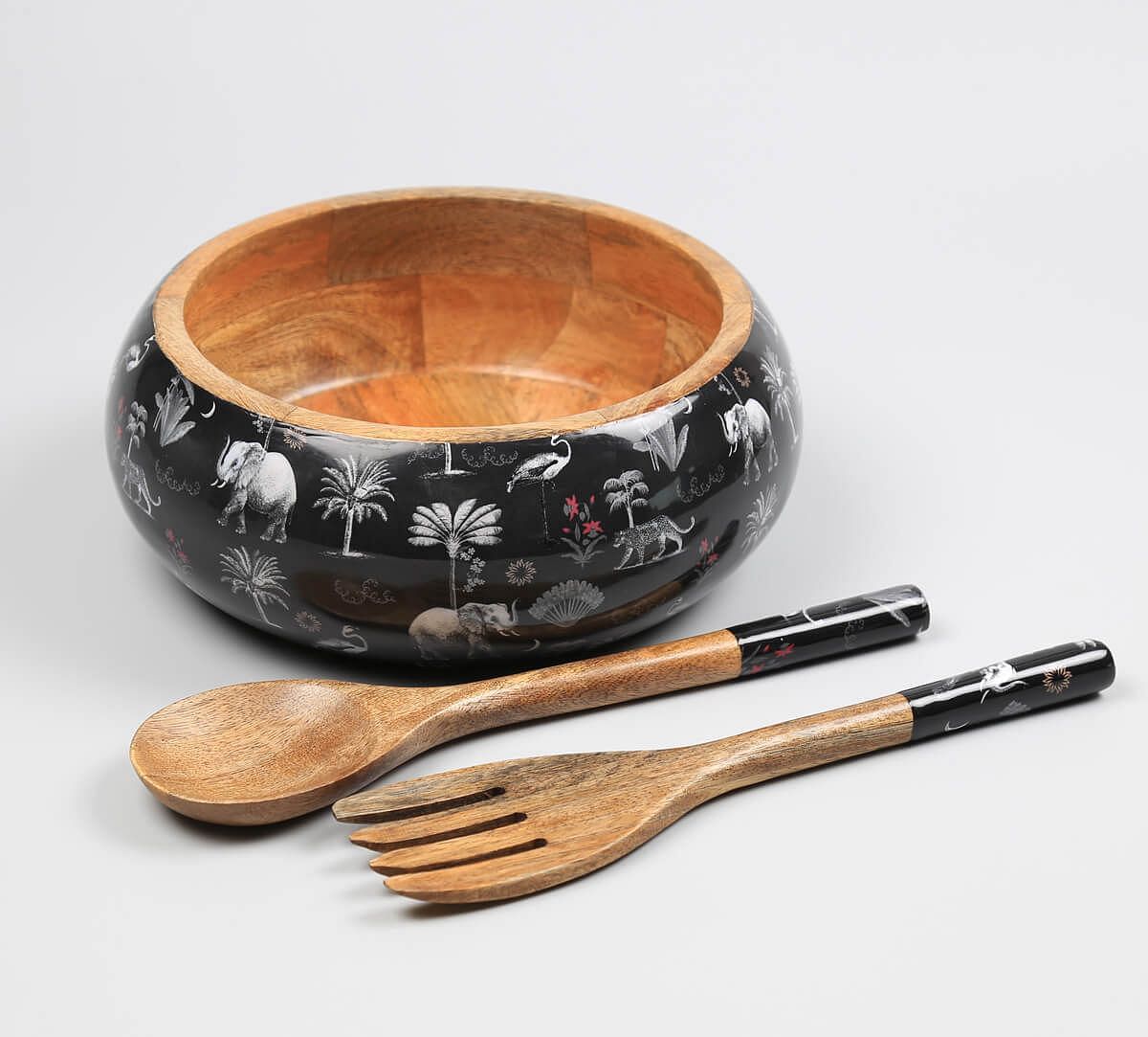 India Circus by Krsnaa Mehta Animalia Creations Big Salad Bowl Set