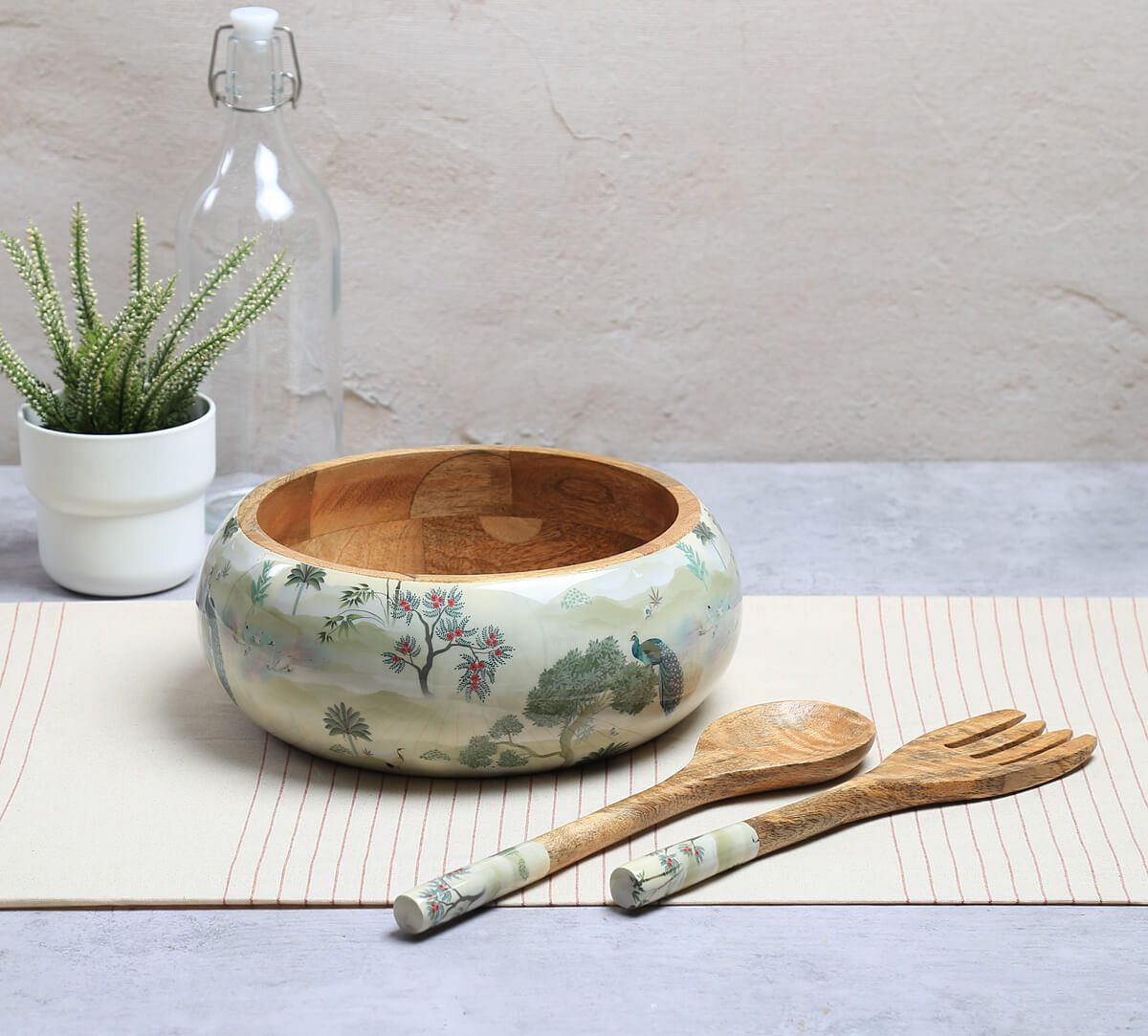 India Circus by Krsnaa Mehta Bird Oasis Big Salad Bowl Set