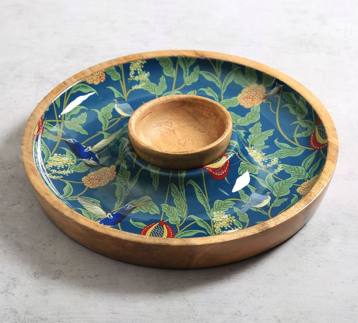 India Circus by Krsnaa Mehta Flights of Vivers Round Platter with Dip Bowl