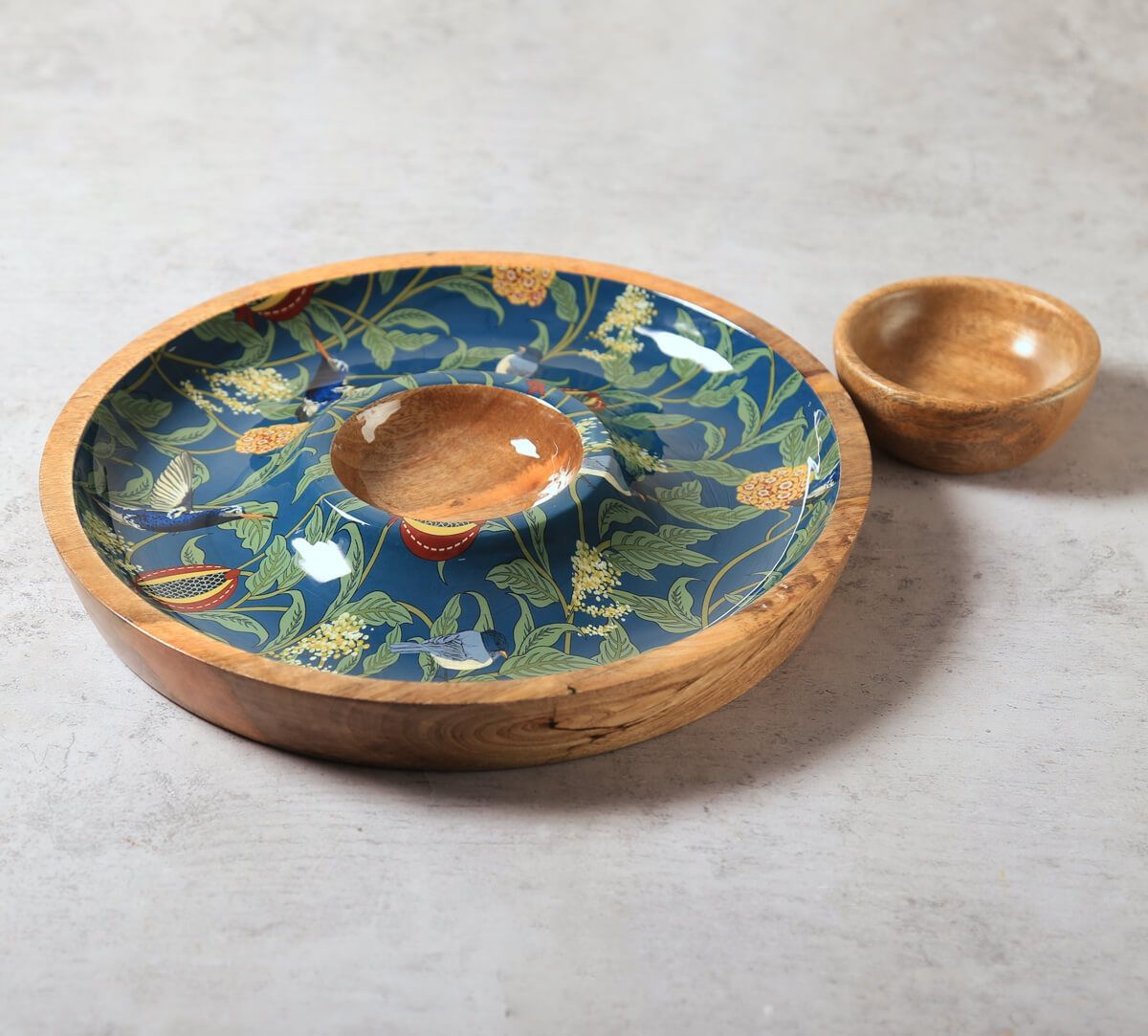 India Circus by Krsnaa Mehta Flights of Vivers Round Platter with Dip Bowl
