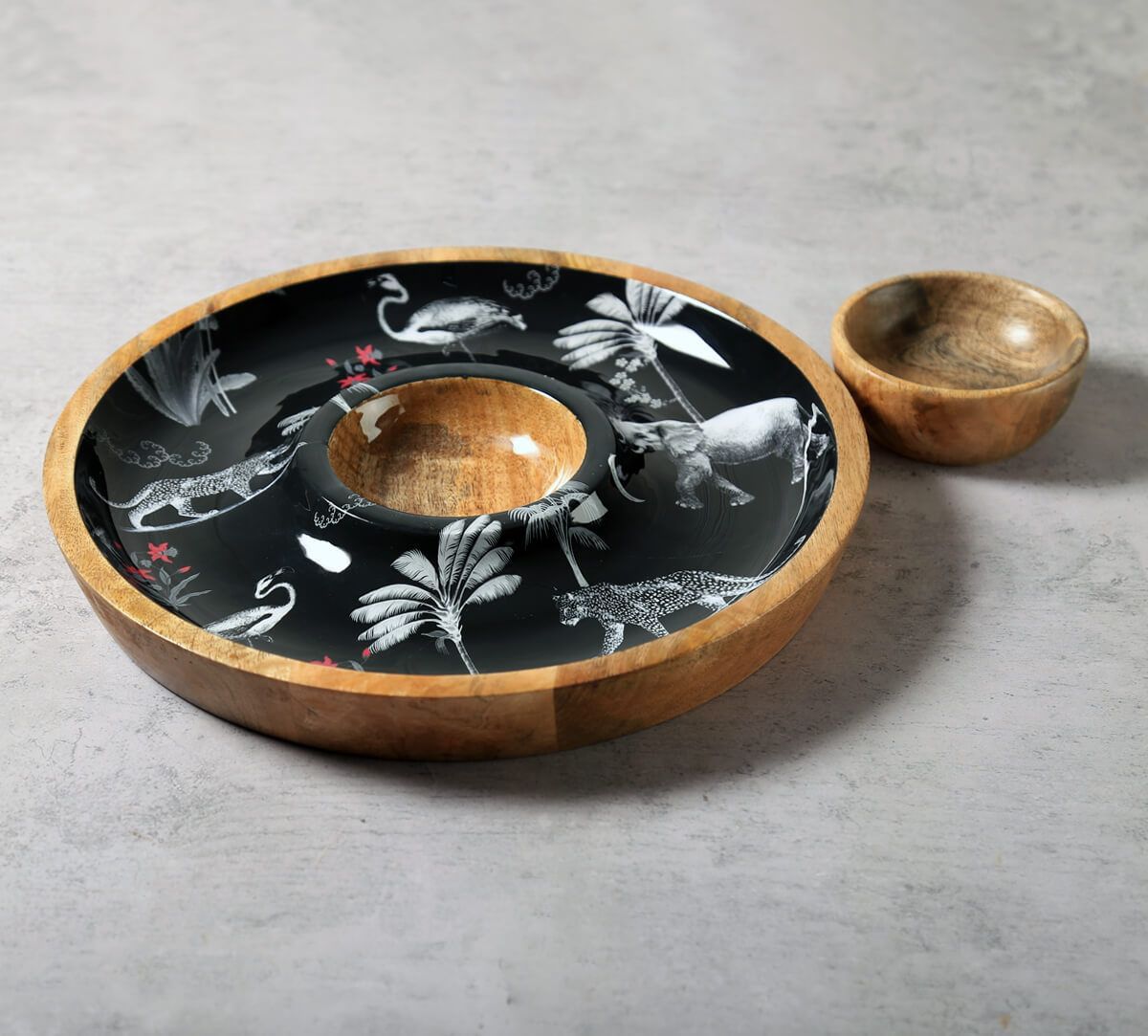 India Circus by Krsnaa Mehta Animalia Creations Round Platter with Dip Bowl
