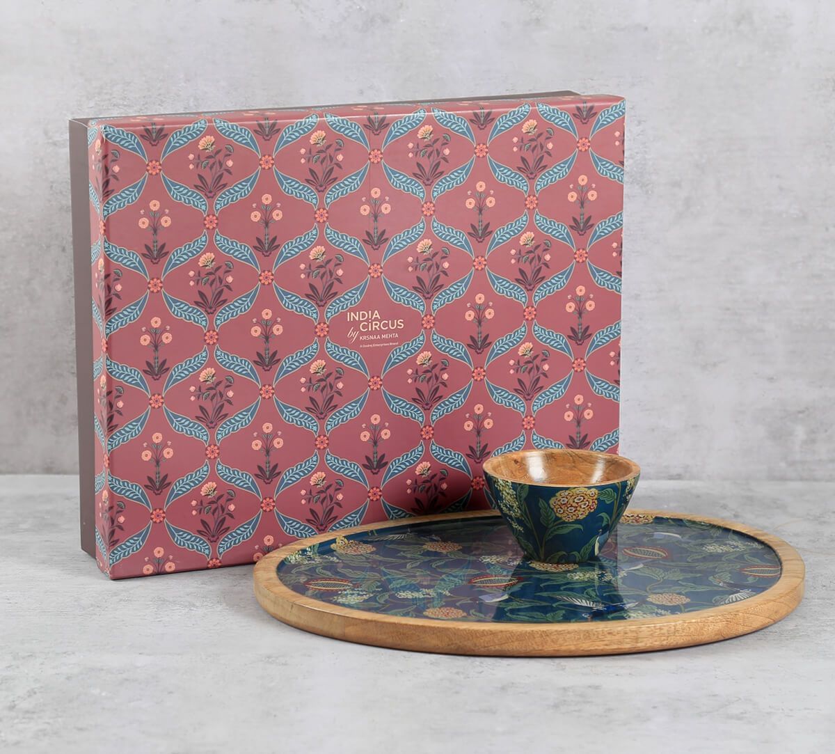 India Circus by Krsnaa Mehta Flights of Vivers Oval Platter with Dip Bowl