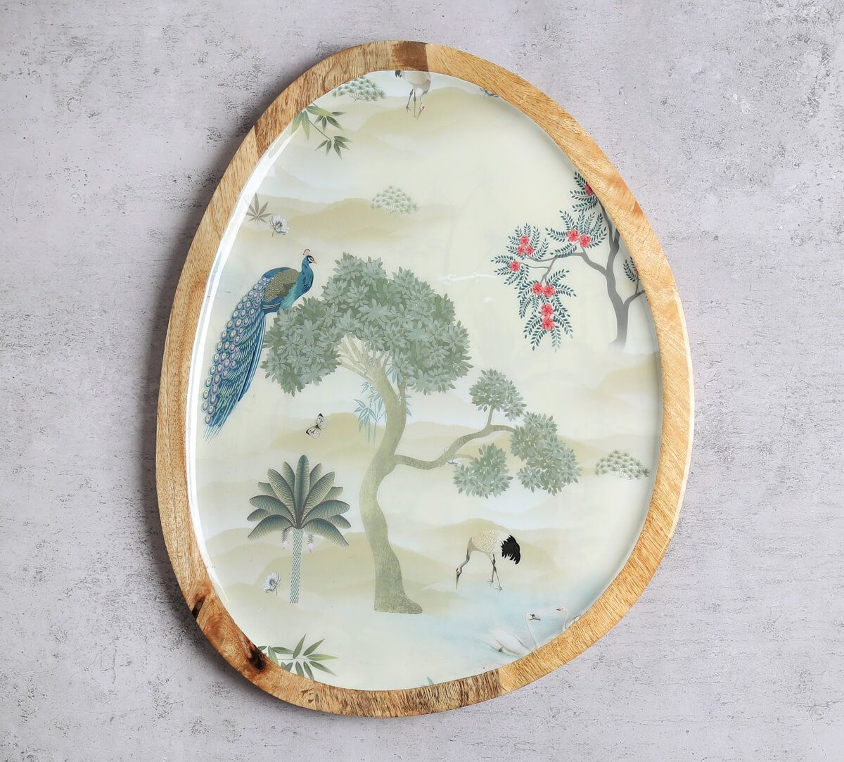 India Circus by Krsnaa Mehta Bird Oasis Oval Platter with Dip Bowl