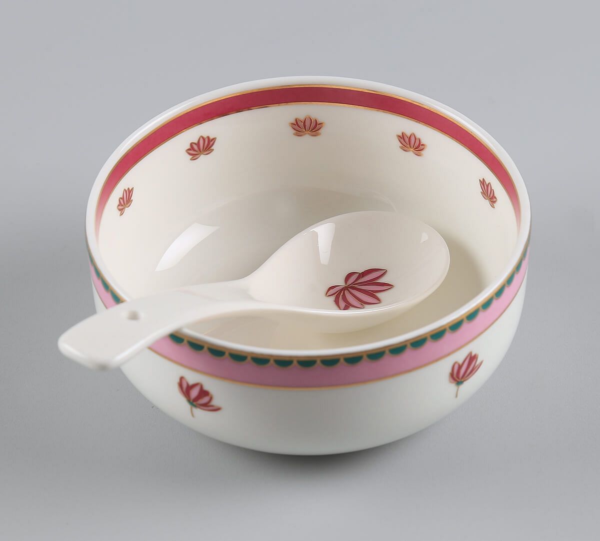 India Circus by Krsnaa Mehta Emerald Blossom Soup Bowl Set