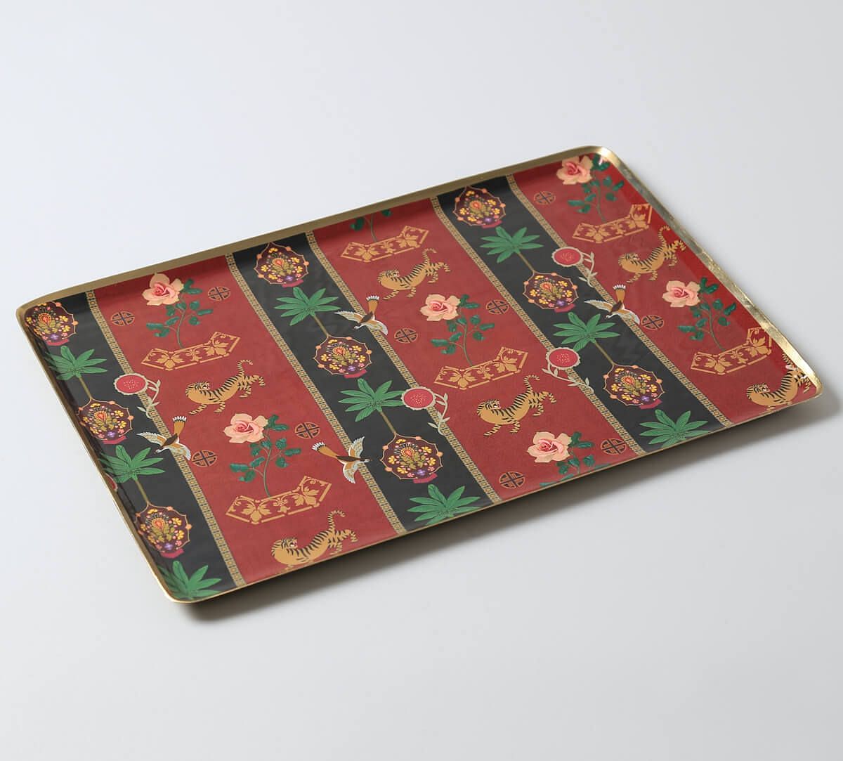 India Circus by Krsnaa Mehta Peepal and Palm Rectangle Tray Set