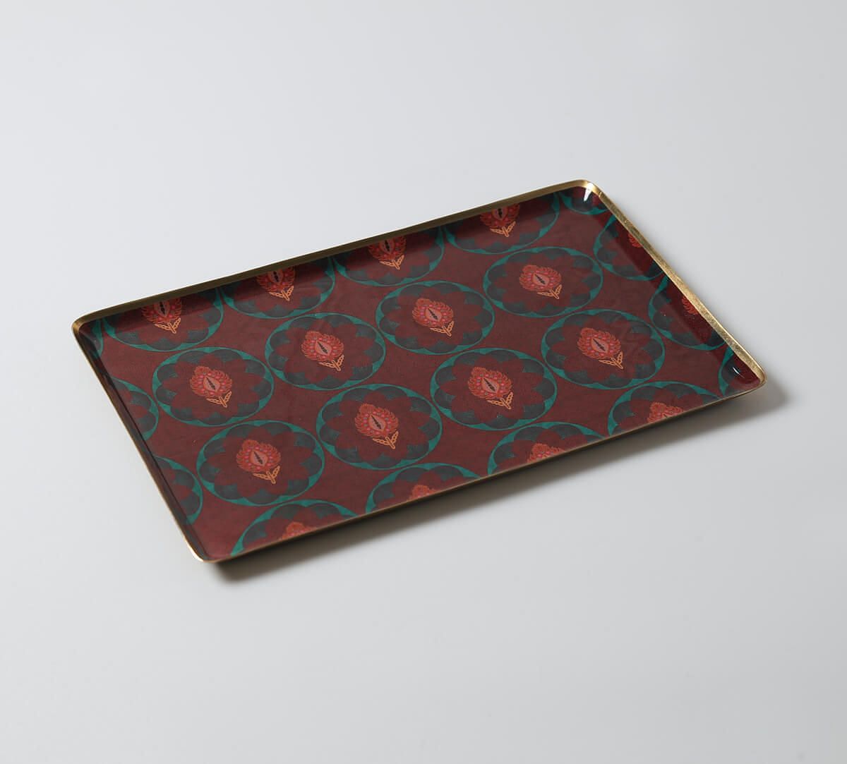 India Circus by Krsnaa Mehta Kilim Kalamkari Rectangle Tray Set