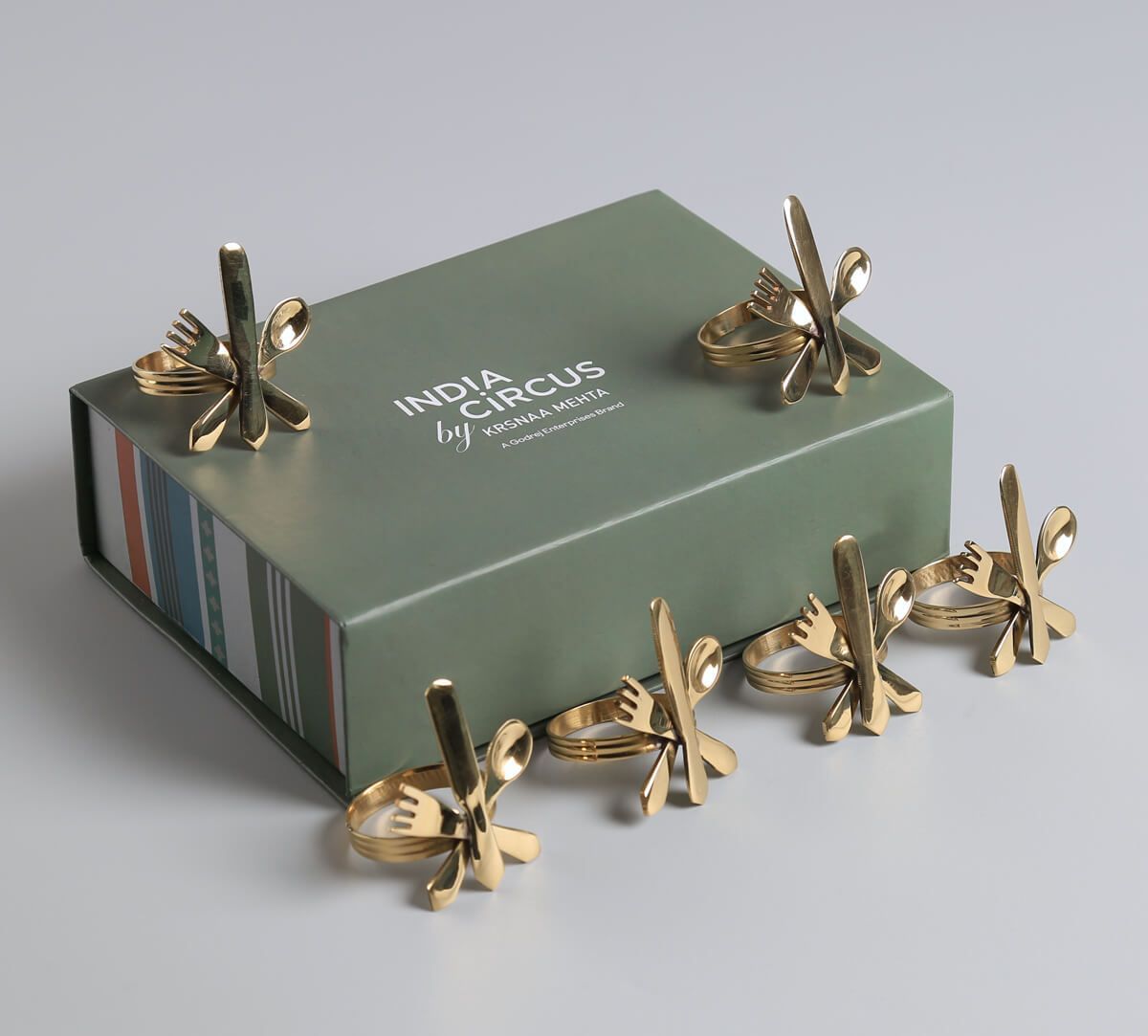 India Circus by Krsnaa Mehta Forks & Knifes Napkin Ring Set