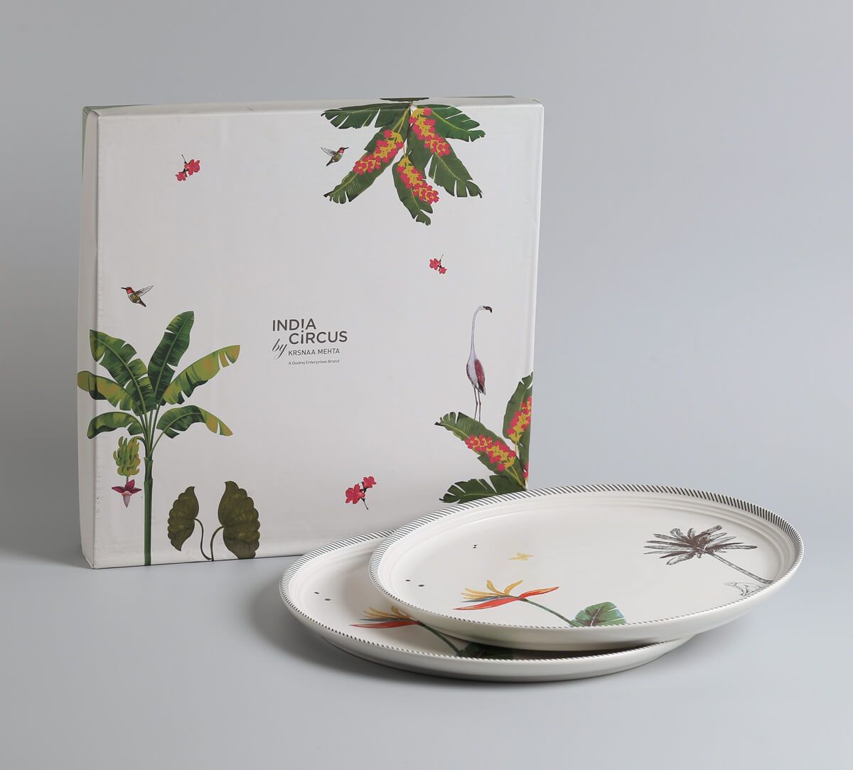 India Circus by Krsnaa Mehta Strelizia's Garden Dinner Plate Set of 2