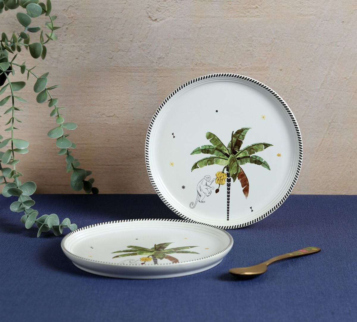 India Circus by Krsnaa Mehta Strelizia's Garden Quarter Plates Set of 2
