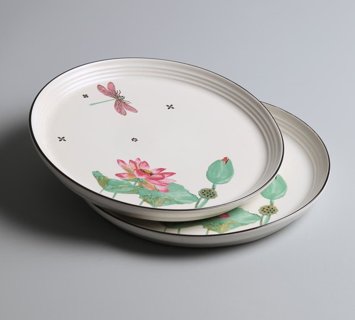 India Circus by Krsnaa Mehta Lotus Pond Quarter Plates Set of 2