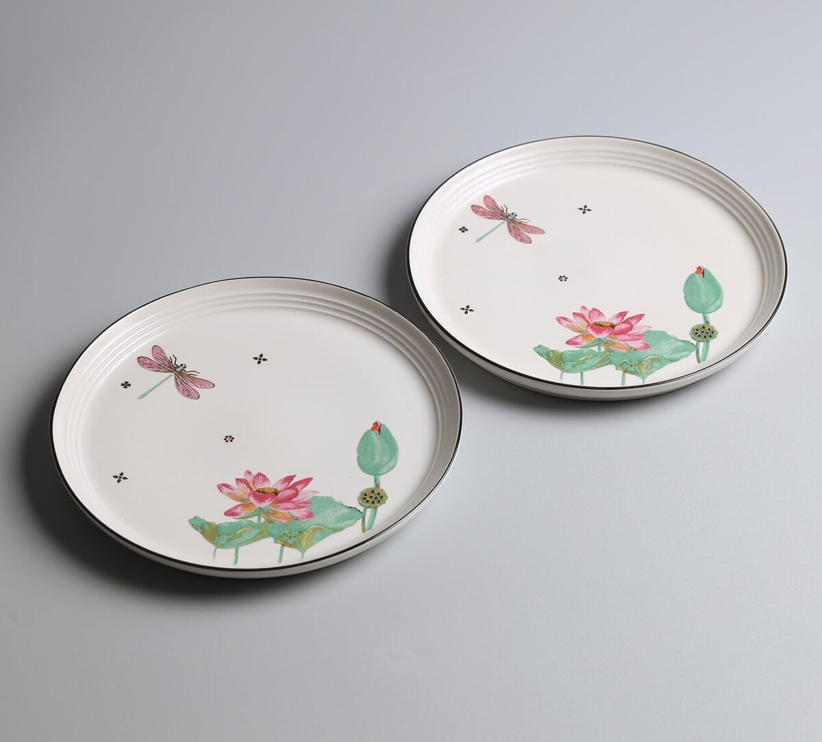India Circus by Krsnaa Mehta Lotus Pond Quarter Plates Set of 2