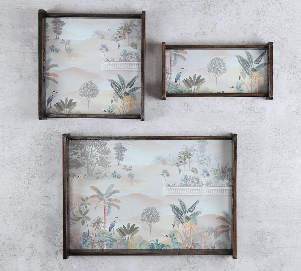 India Circus by Krsnaa Mehta Mirage of Paradise Trays Set of 3