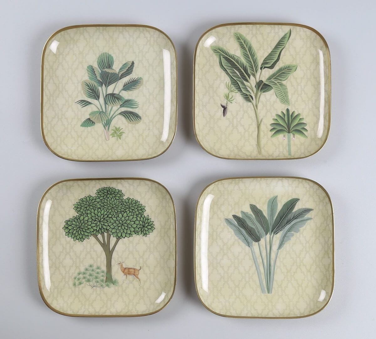 India Circus by Krsnaa Mehta Trees of Tapovan Square Platter Set