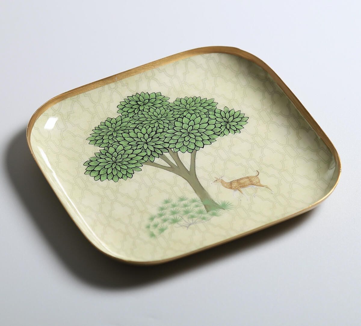 India Circus by Krsnaa Mehta Trees of Tapovan Square Platter Set