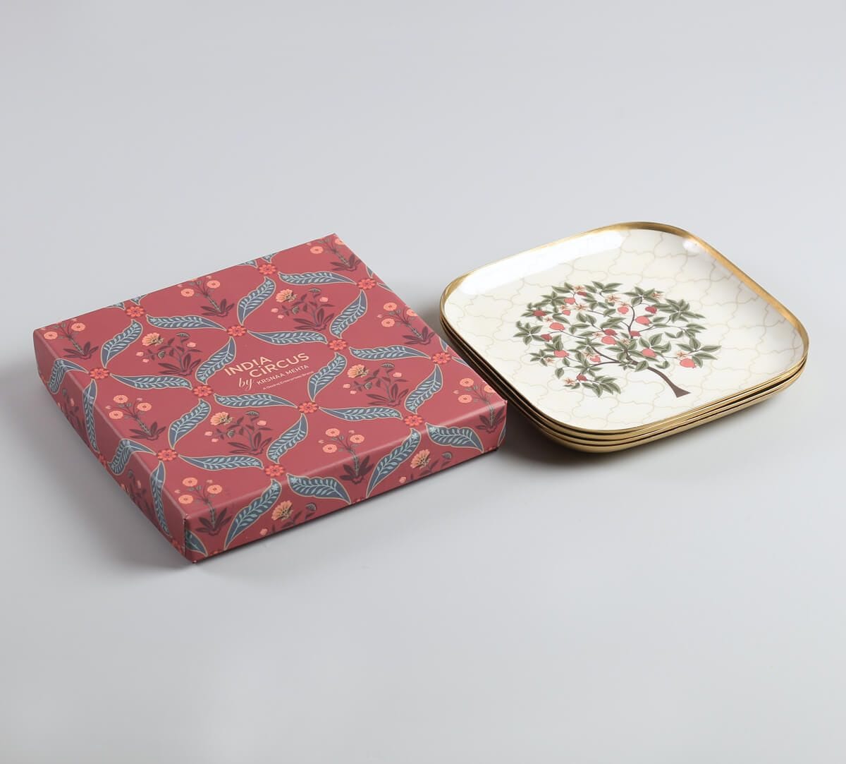 India Circus by Krsnaa Mehta Pome Serenade Square Platter Set