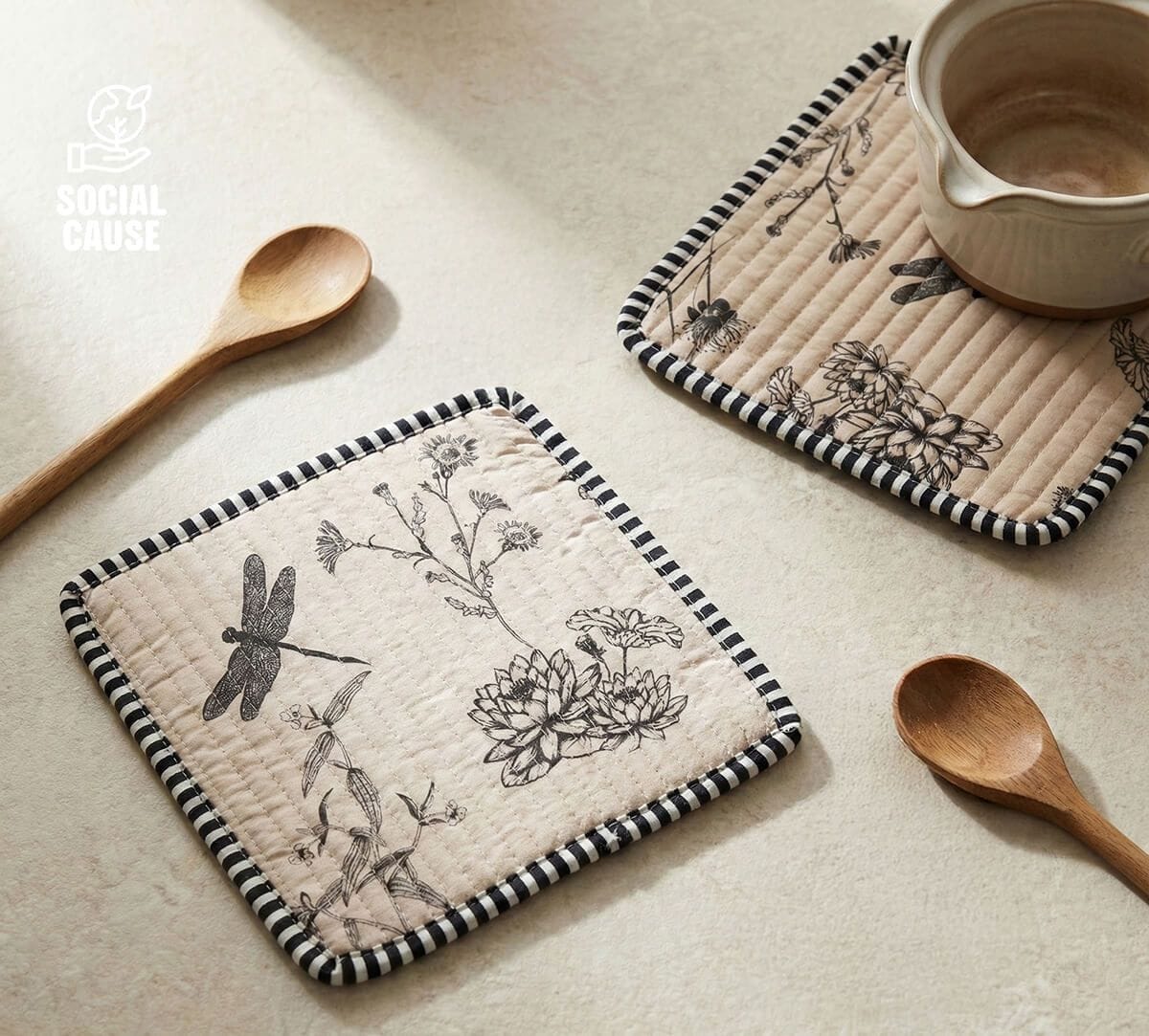 NGCPR Collection - Ghats Garden Quilted Trivets Set of 2