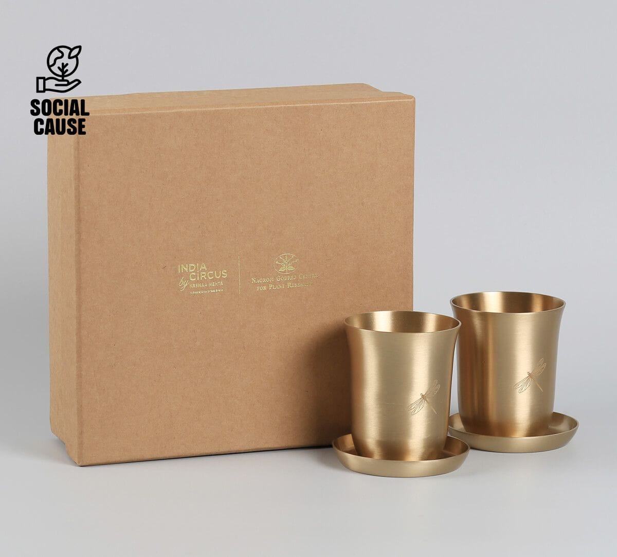 NGCPR Collection - Dragonfly Monochrome Kansa Coasters and Tumblers Set