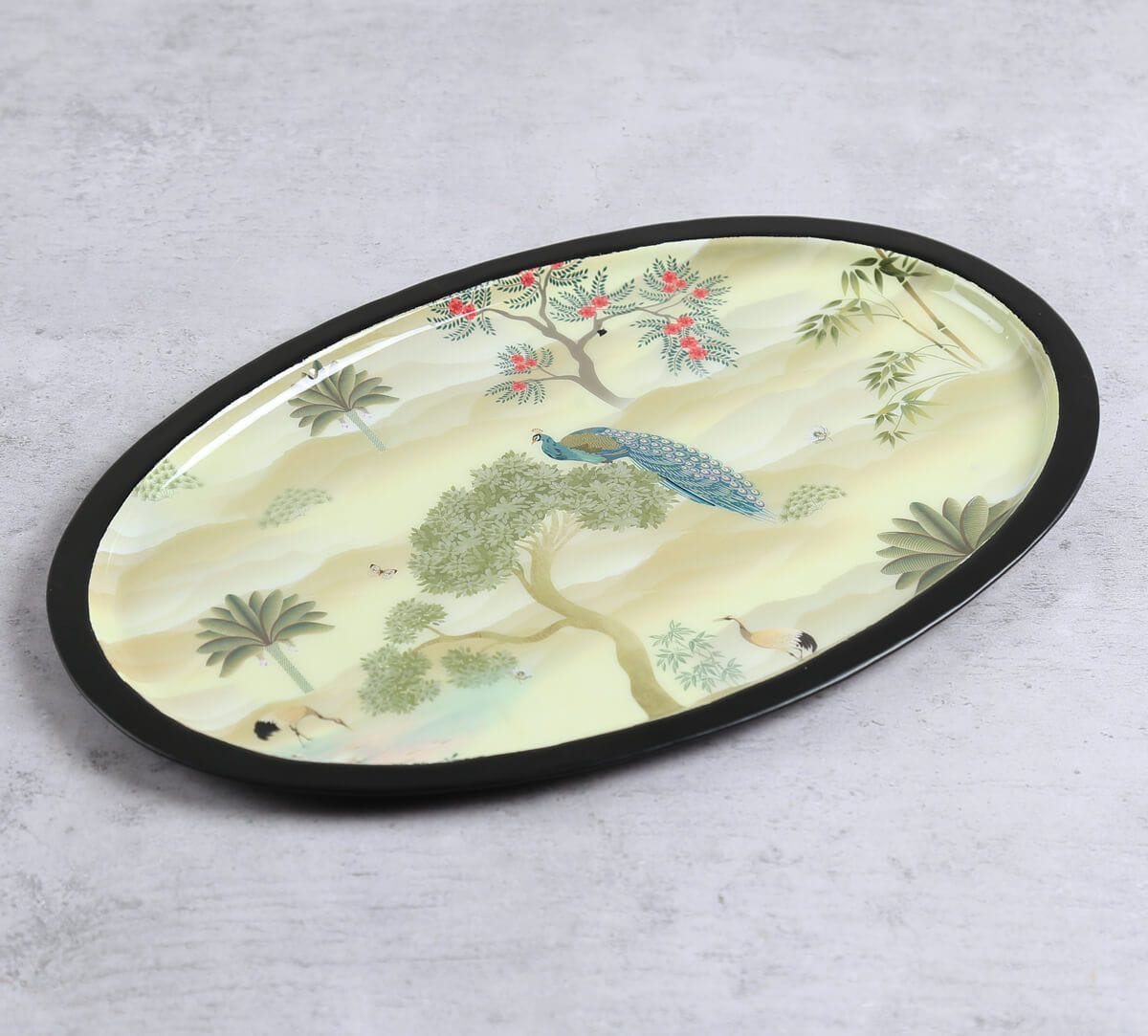 India Circus by Krsnaa Mehta Bird Oasis Oval Tray