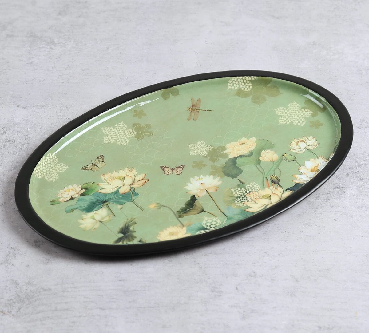 India Circus by Krsnaa Mehta Sage Serenity Oval Tray