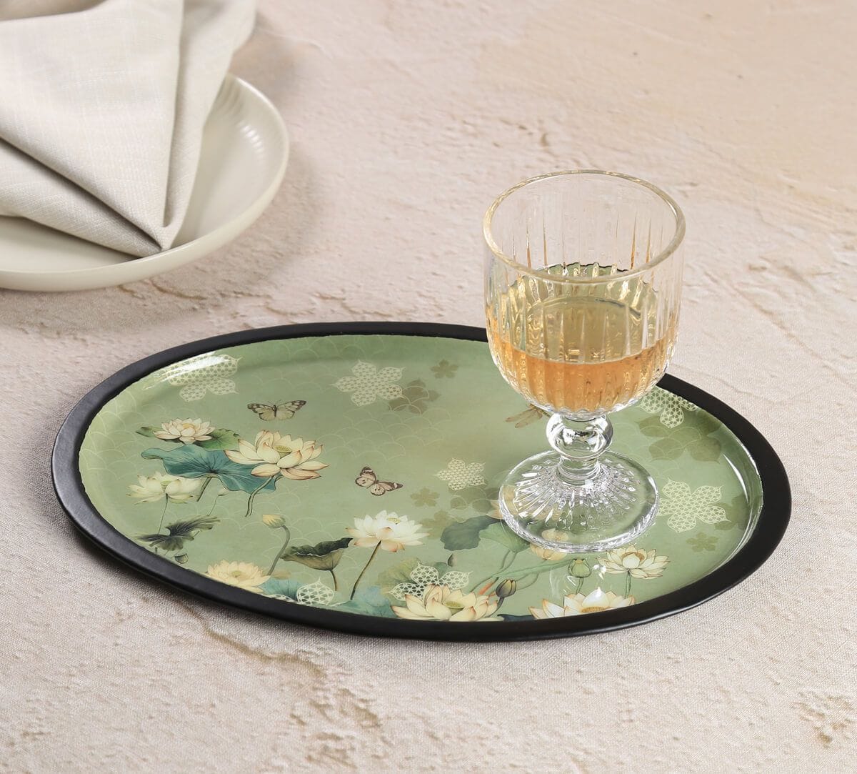 India Circus by Krsnaa Mehta Sage Serenity Oval Tray