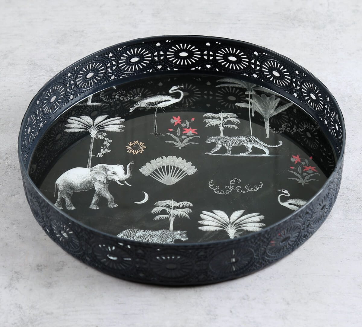 India Circus by Krsnaa Mehta Animalia Creations Iron Round Tray