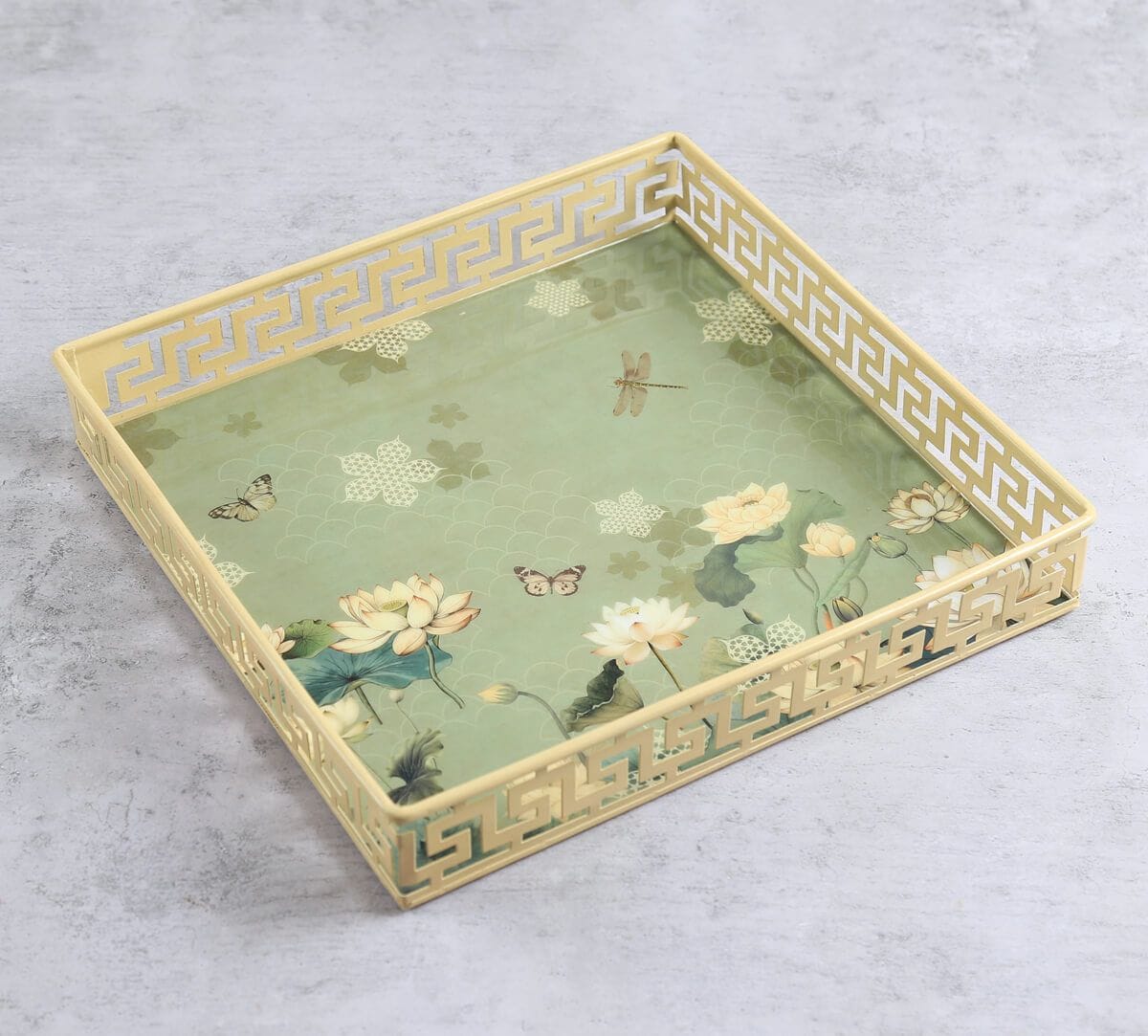 India Circus by Krsnaa Mehta Sage Serenity Iron Square Tray