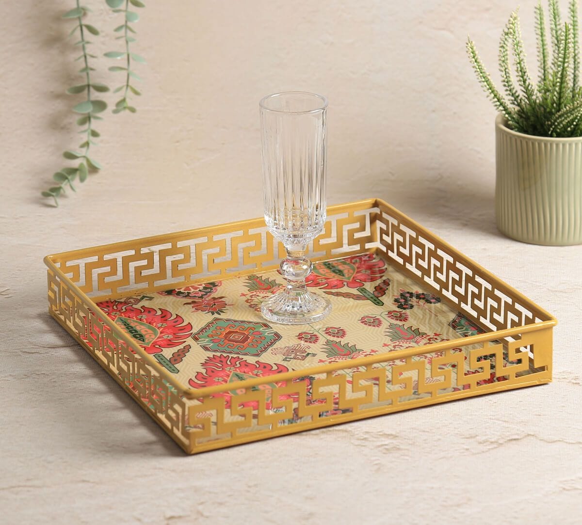 India Circus by Krsnaa Mehta Mystifying Dazzle Iron Square Tray