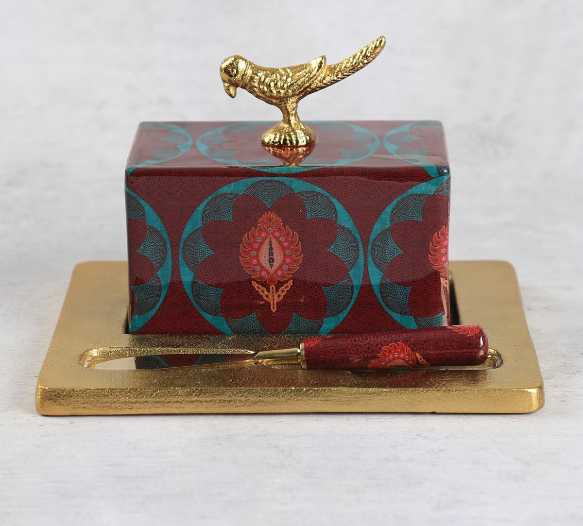 India Circus by Krsnaa Mehta Moving Kilims Butter Dish with Butter Knife