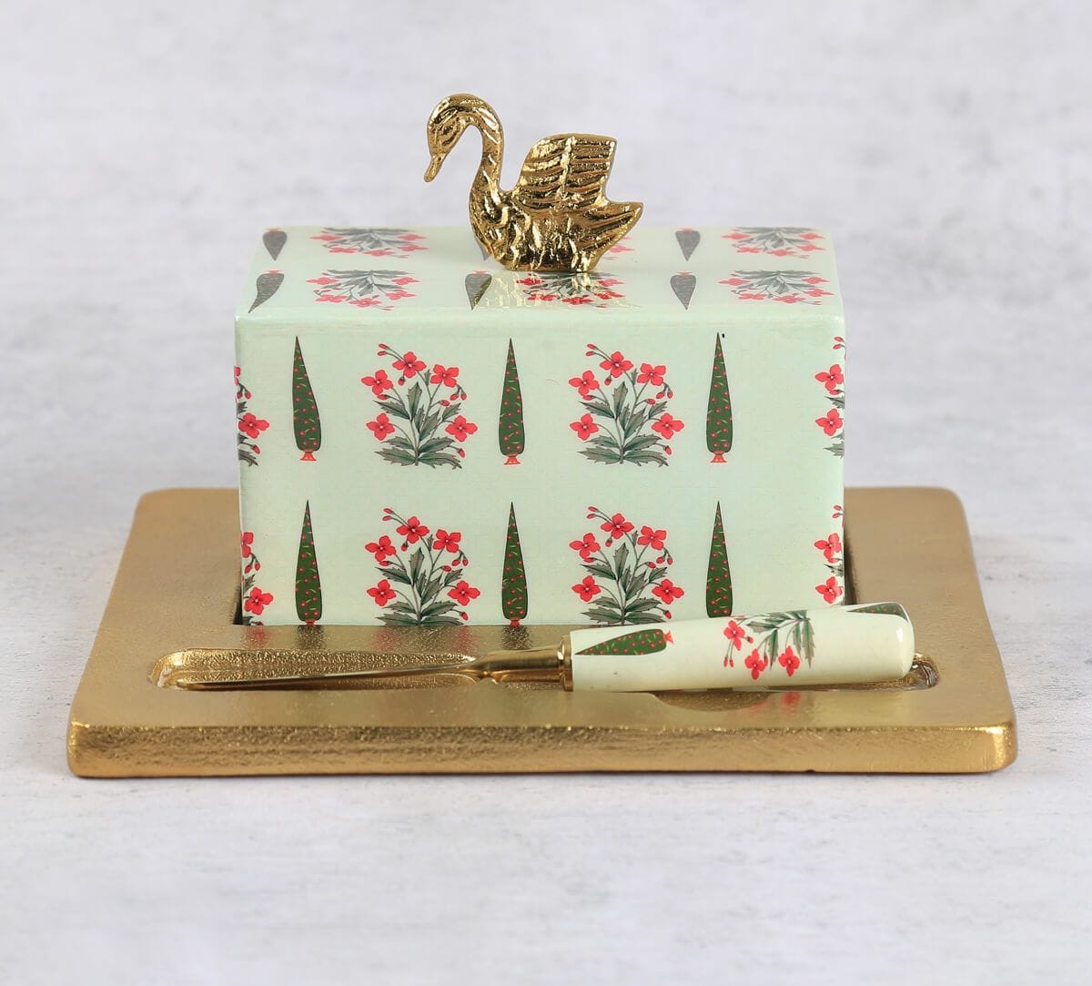 India Circus by Krsnaa Mehta Royal Courtyard Butter Dish with Butter Knife